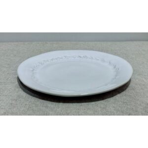 Plato llano blanco laurel