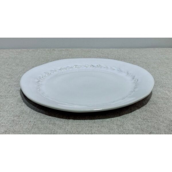 Plato llano blanco laurel
