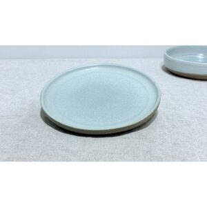 Plato postre verde gres