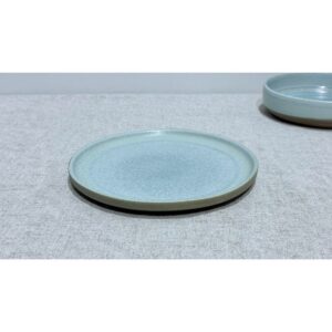Plato postre verde gres