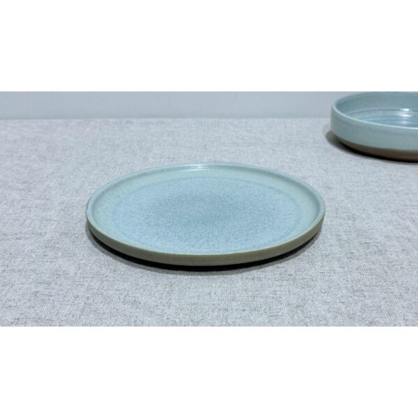 Plato postre verde gres