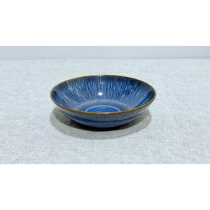 Plato sopero azul rayado