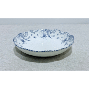Plato sopero blanco flores azules