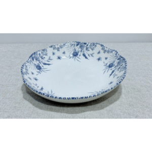 Plato sopero blanco flores azules