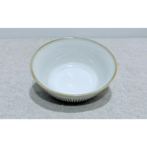 Plato sopero blanco rayado