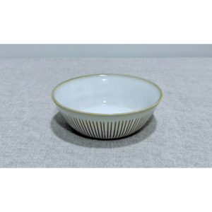 Plato sopero blanco rayado